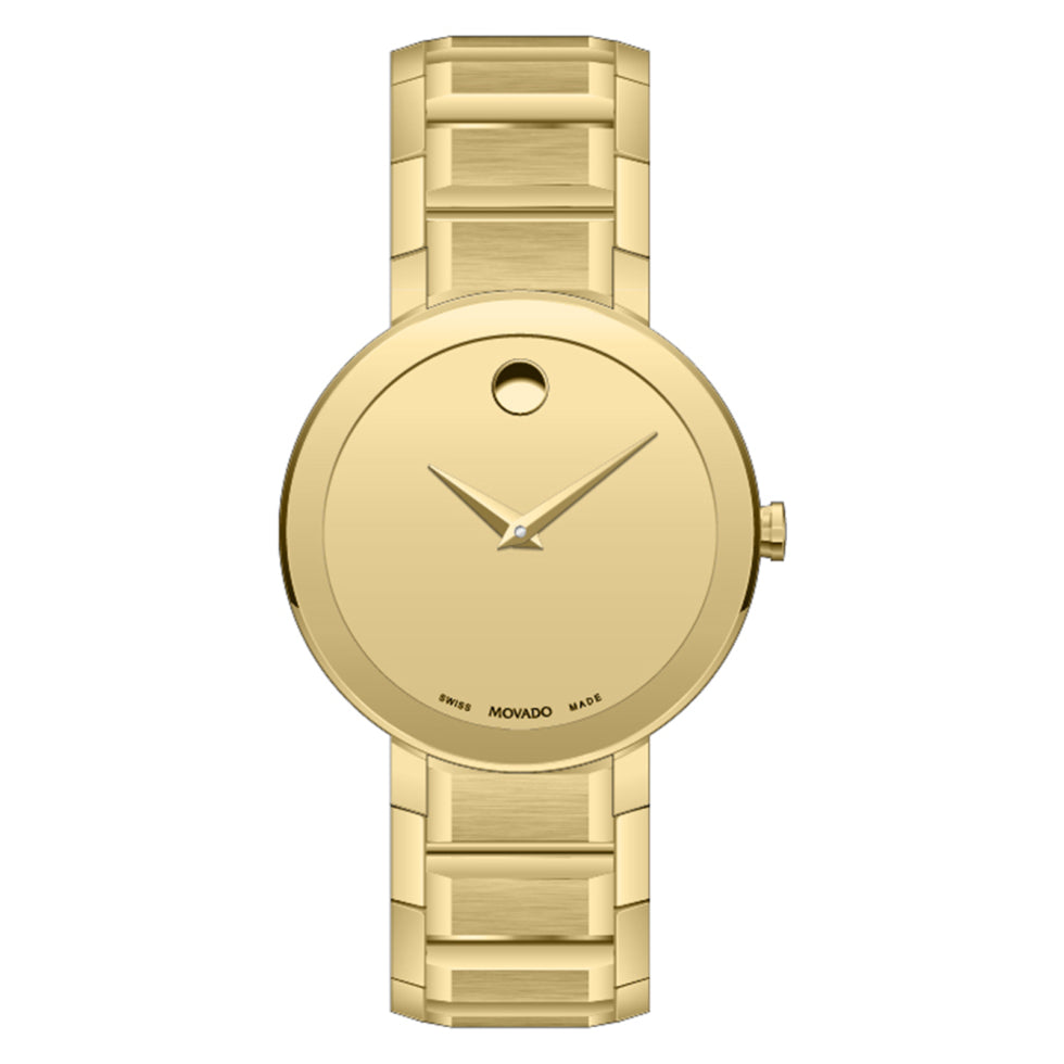 Movado Sapphire Mirror Gold Watch