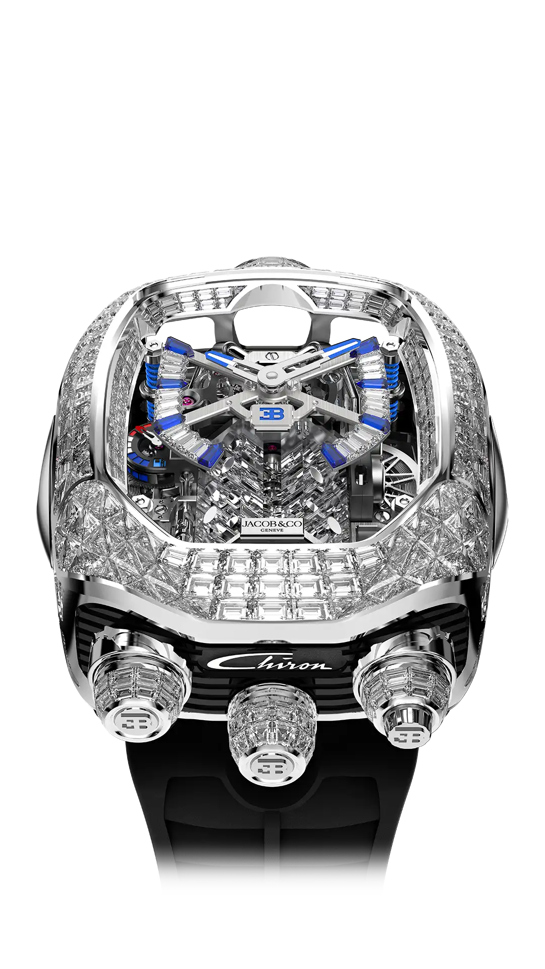 Bugatti Chiron Tourbillon Baguette | White Gold Jacob & Co.