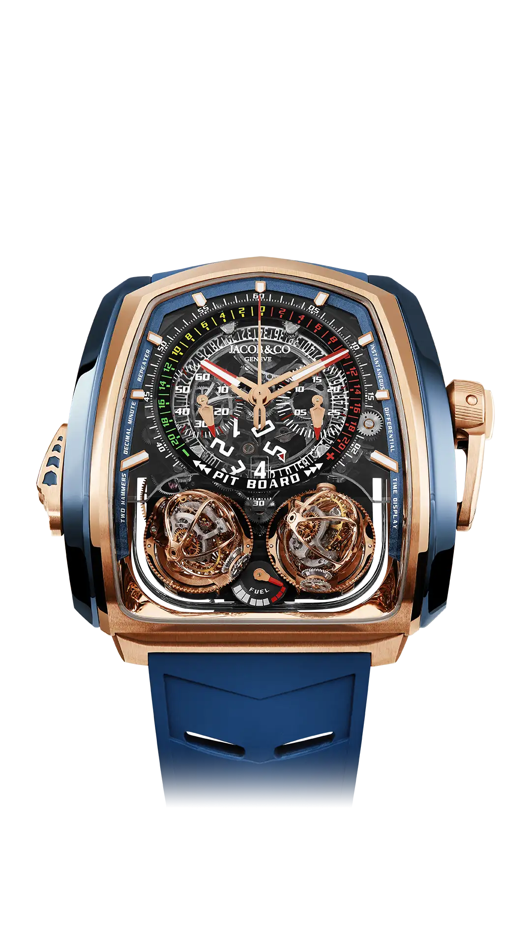 Twin Turbo Furious | Rose Gold and Blue Titanium Jacob & Co.