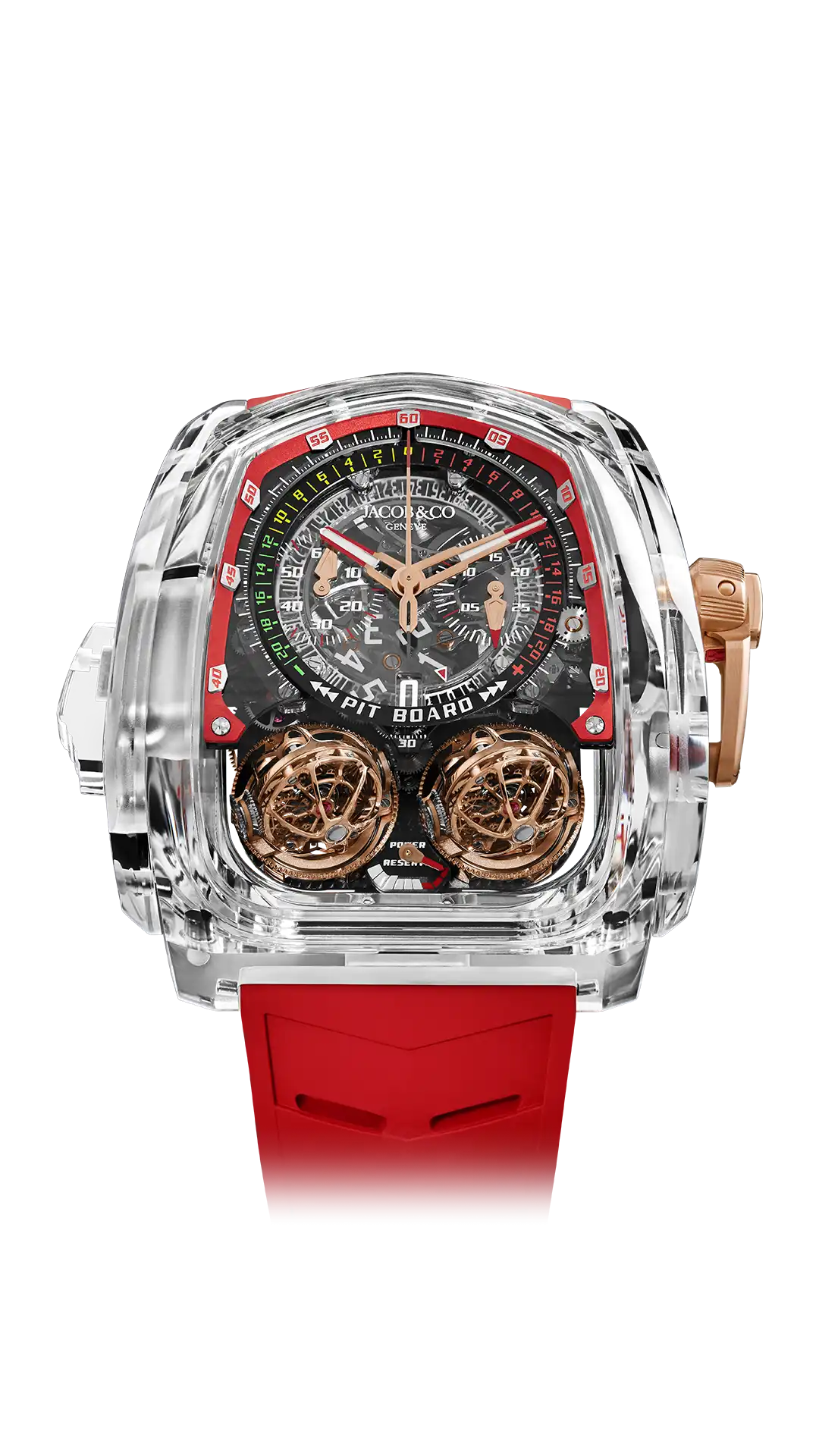 Twin Turbo Furious Sapphire Crystal | Red Jacob & Co.