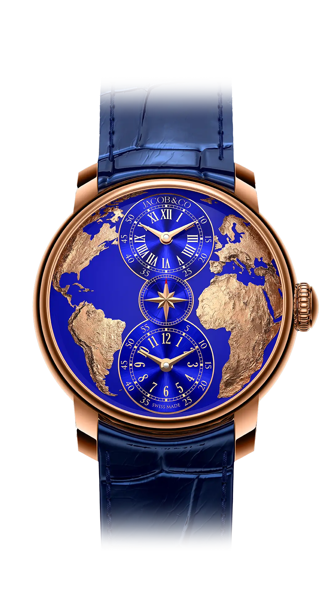 The World Is Yours Dual Time Zone | Rose Gold Jacob & Co