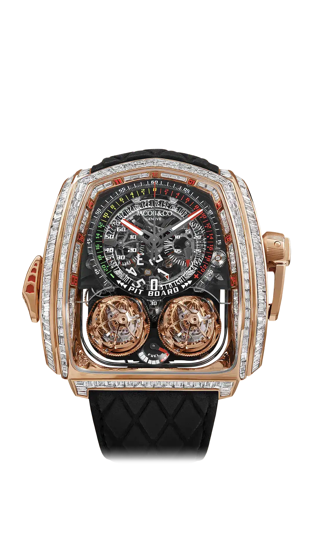Twin Turbo Furious Baguette | Rose Gold Jacob & Co. – MaddaloniJewel Twin Turbo Furious Baguette | Rose Gold Jacob & Co. – MaddaloniJewel