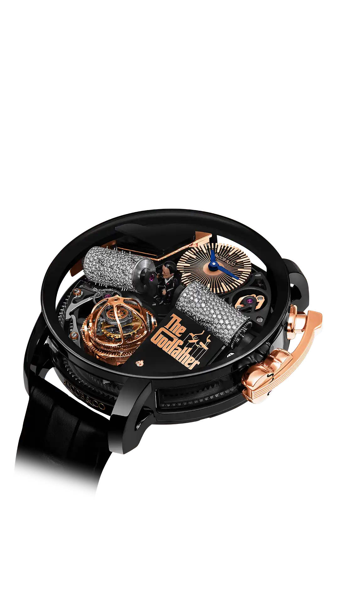 Opera Godfather Black DLC Grade Titanium Diamond Barrels Watch