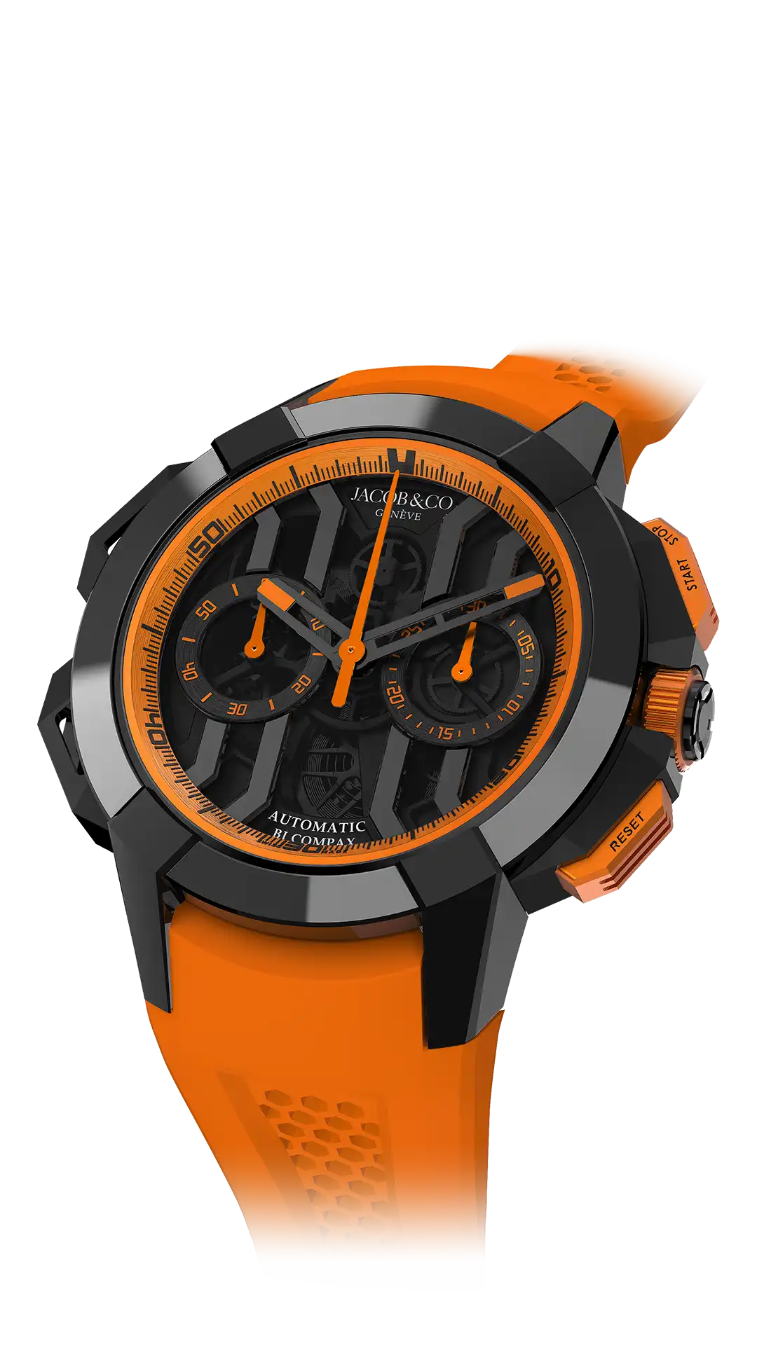 Epic X Chrono 44MM Black Titanium Orange Jacob Co. MaddaloniJewel