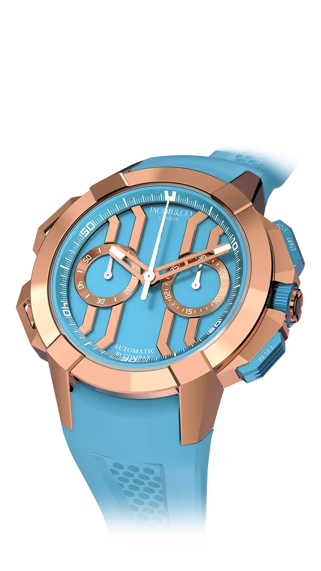 Epic X Chrono 44MM | Rose Gold (Light Blue) Jacob & Co.