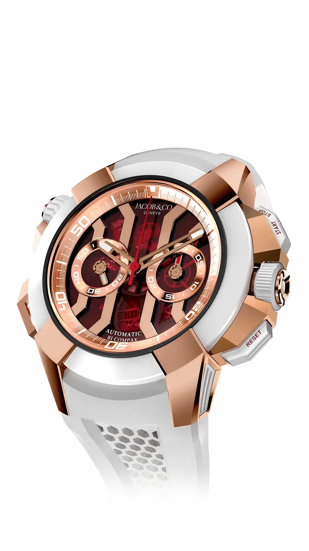 Epic X Chrono 47MM Watch | Red Dial (Rose Gold) Jacob & Co.