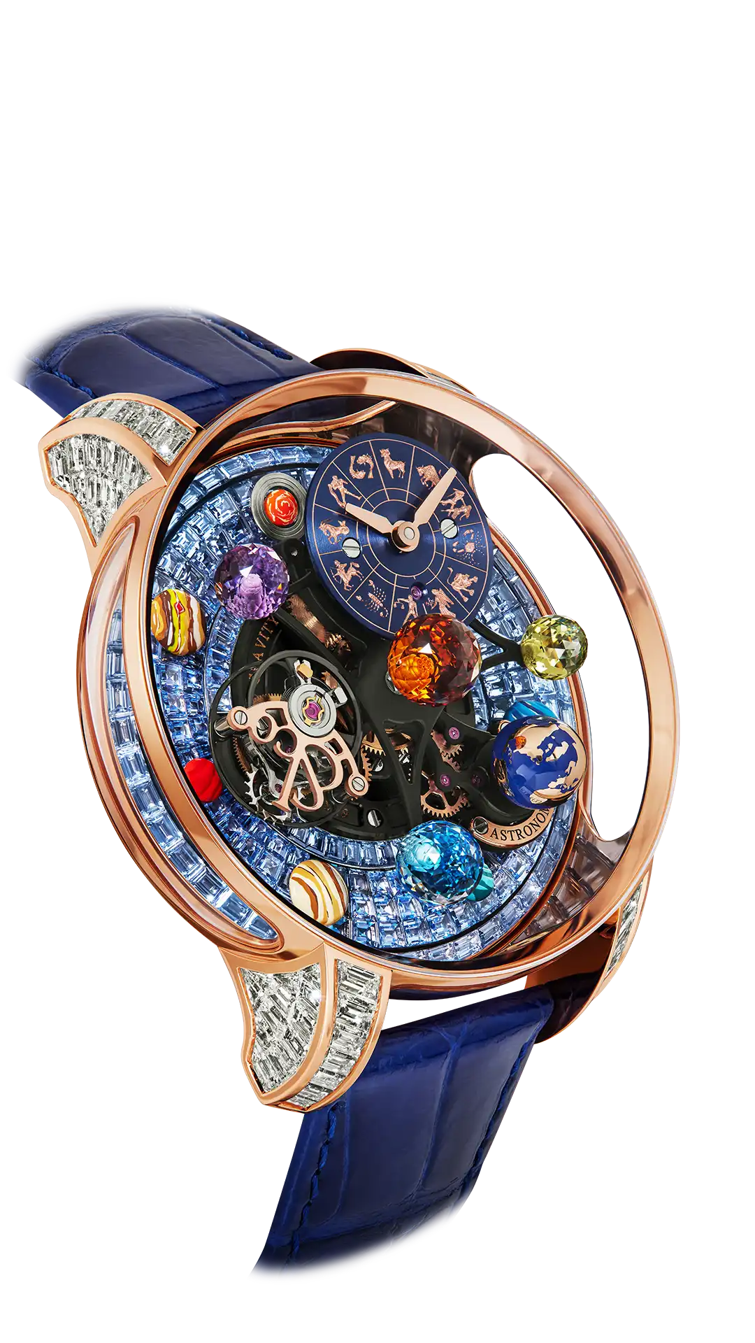 Astronomia Solar Zodiac | Zodiac Icy Blue Sapphires Baguette Jacob & Co.