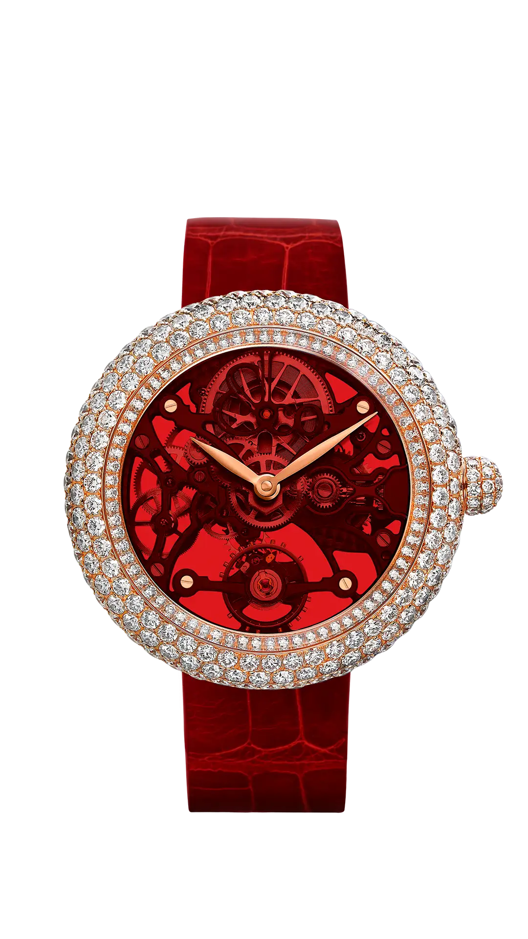 Brilliant Skeleton Northern Lights | Rose Gold - Red Jacob & Co.
