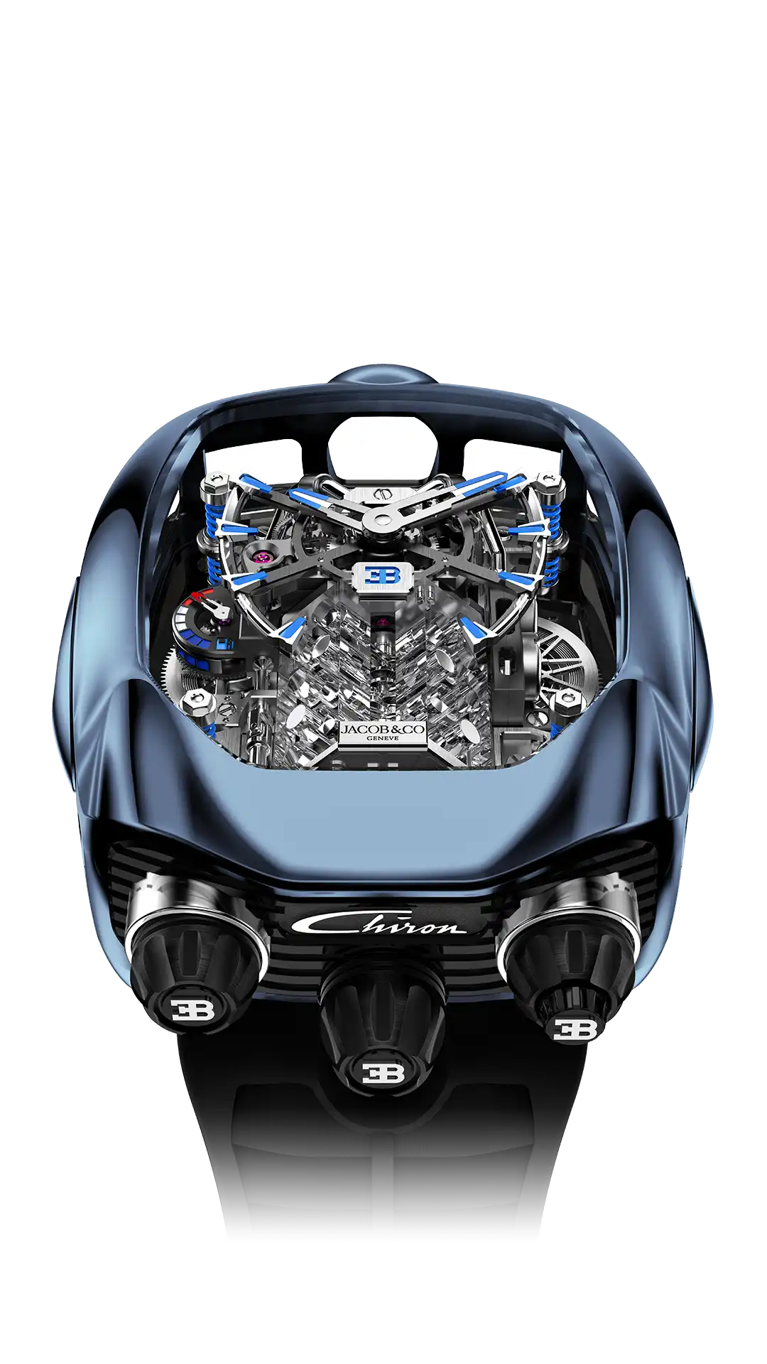 Bugatti Chiron Tourbillon BLUE TITANIUM Jacob Co. MaddaloniJewel