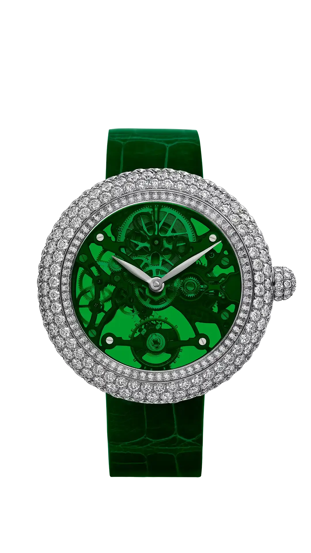 Brilliant Skeleton Northern Lights | Stainless Steel - Green Jacob & Co.