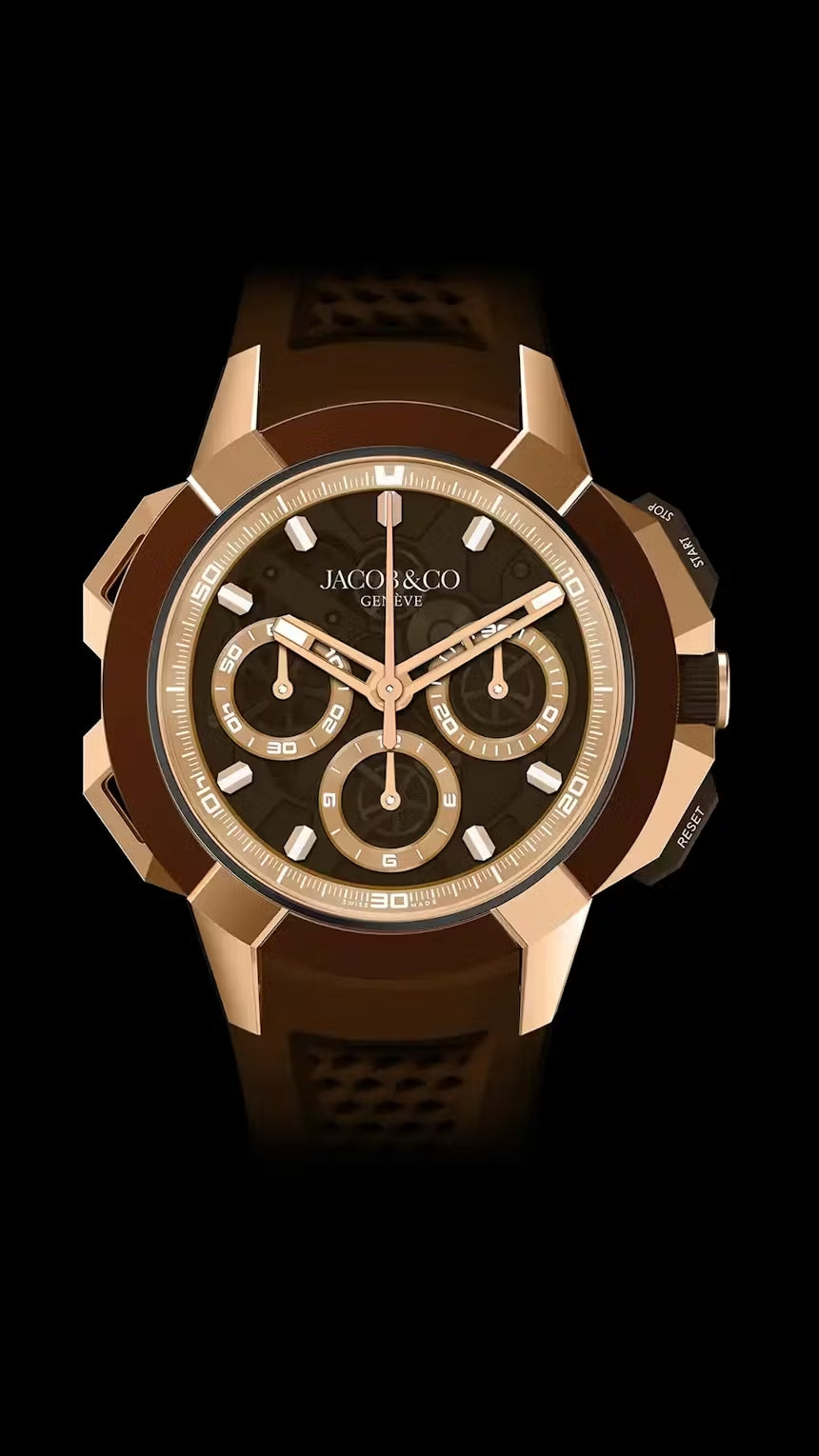 EPIC X CHRONO 44MM TRI-COMPAX BROWN | Jacob & Co