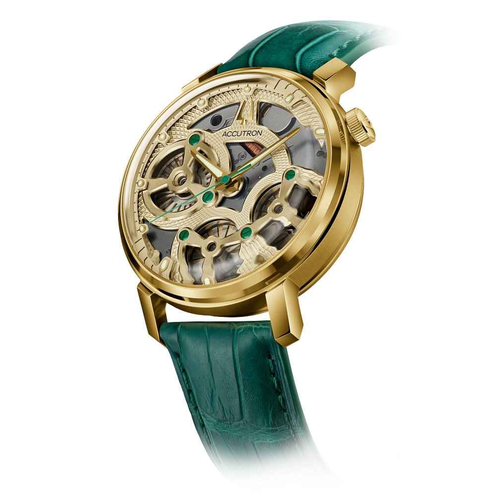 ACCUTRON SPACEVIEW EVOLUTION M 18KT ST GN ALI