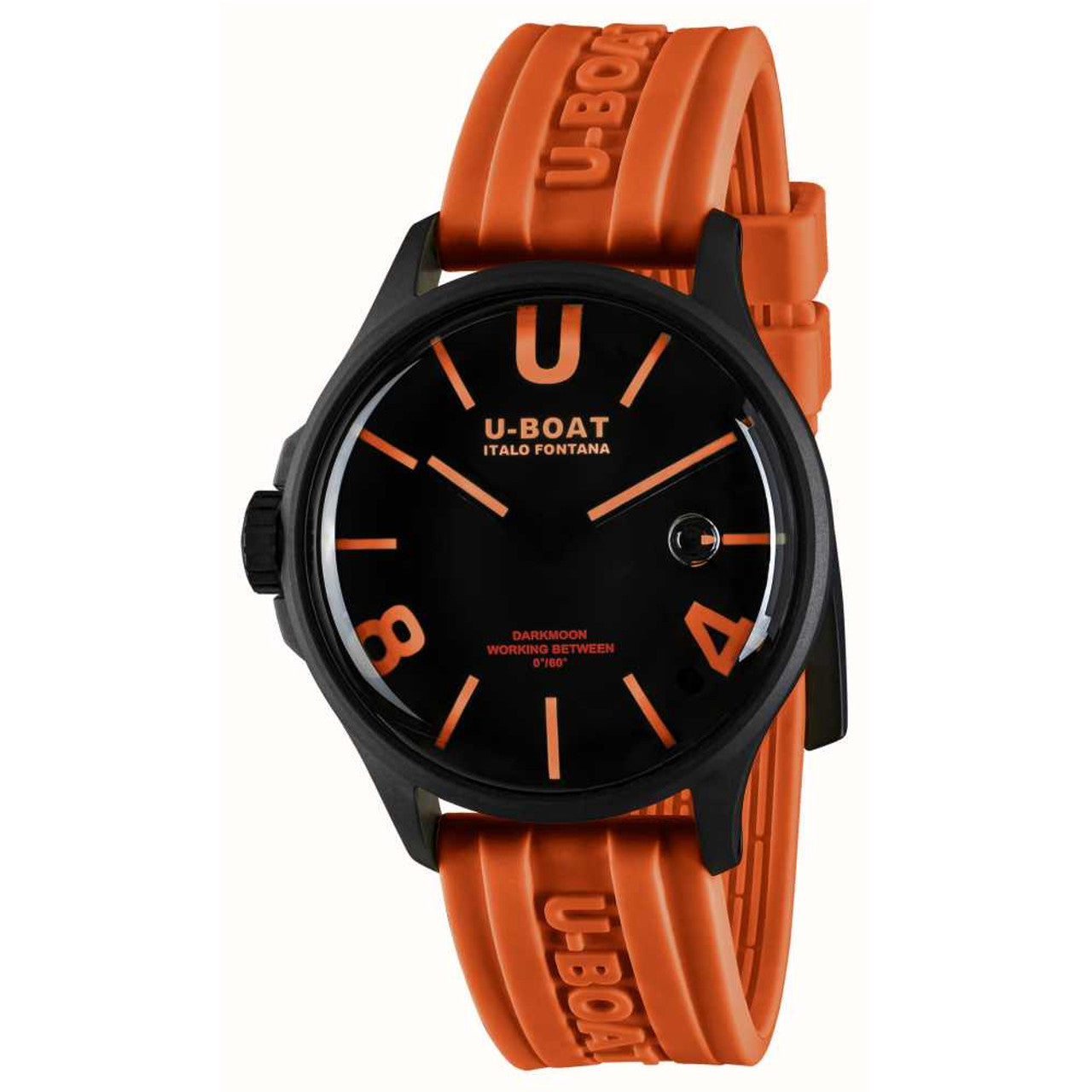 U-Boat Darkmoon Black Dial Orange Strap Watch