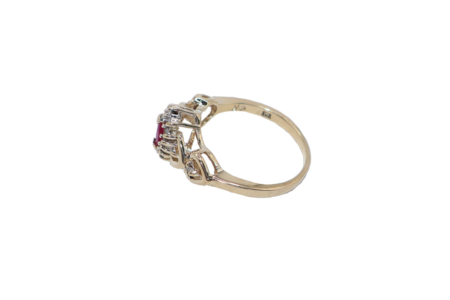 10kt Gold Ring with Ruby & Diamonds