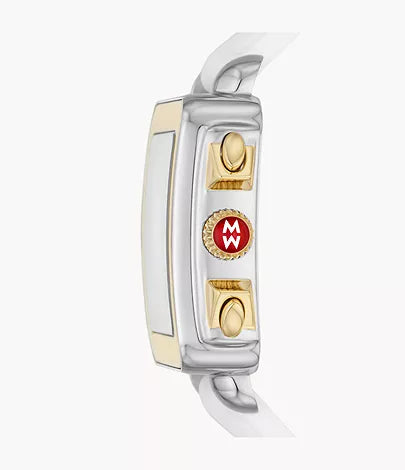 Michele Deco Sport Gold-Tone White Silicone Ladies Watch