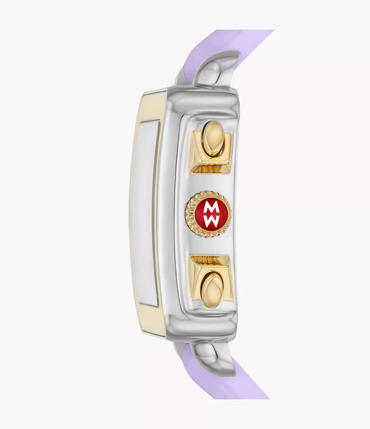 Michele Deco Sport Gold-Tone Lavender Silicone Women's Watch