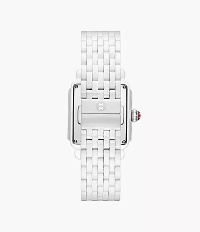 Michele Deco Madison White Ceramic Diamond Watch
