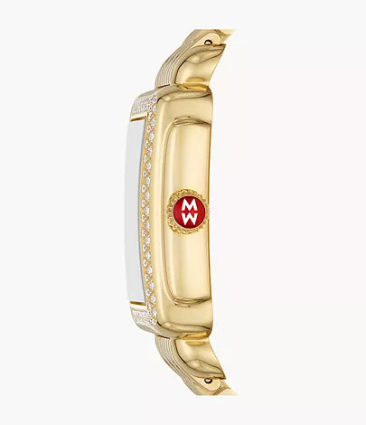Michele Deco Mid 18K Gold-Plated Diamond Watch