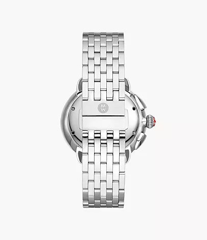 Michele Serein Stainless Steel Diamond Watch