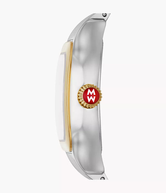 Michele Meggie Two-Tone 18K Gold-Plated Diamond Dial Watch