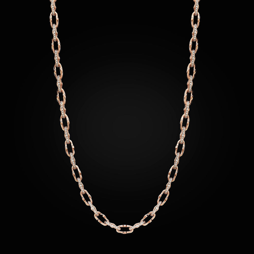 Baraka Lui e Lei necklace with paved diamonds, size L