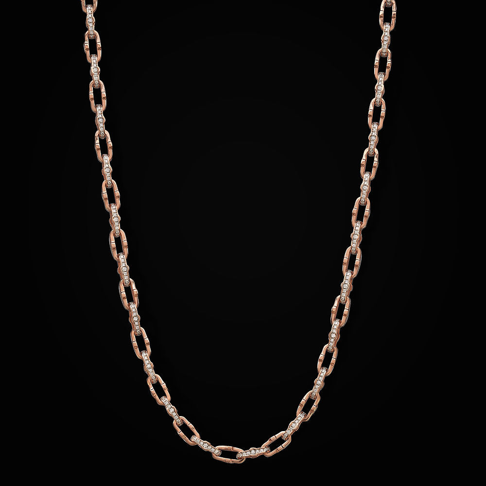 Baraka Lui e Lei necklace with a central diamond and a pavè, size S