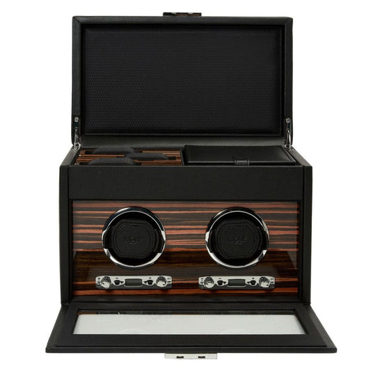 WOLF ROADSTER DOUBLE WATCH WINDER WITH STORAGE