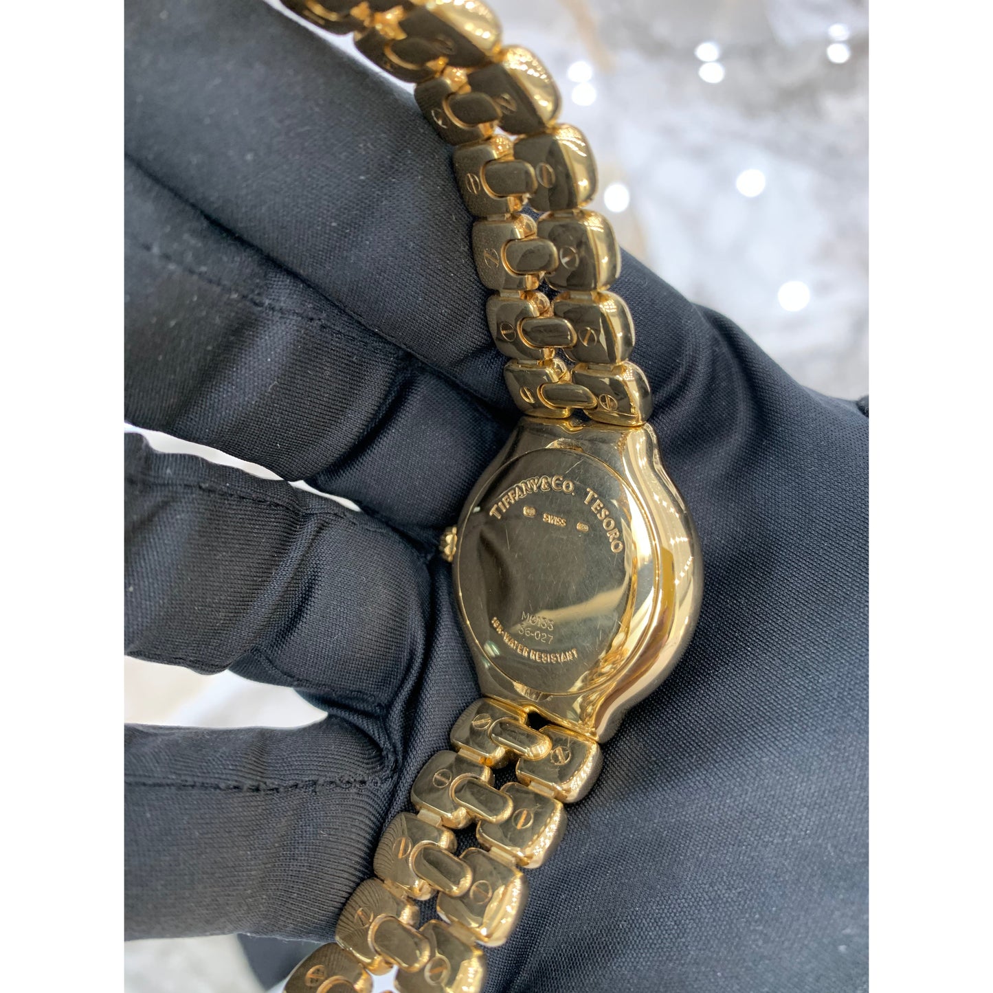 Pre-owned Tiffany & Co Tesoro 18k Yellow Gold Black Dial