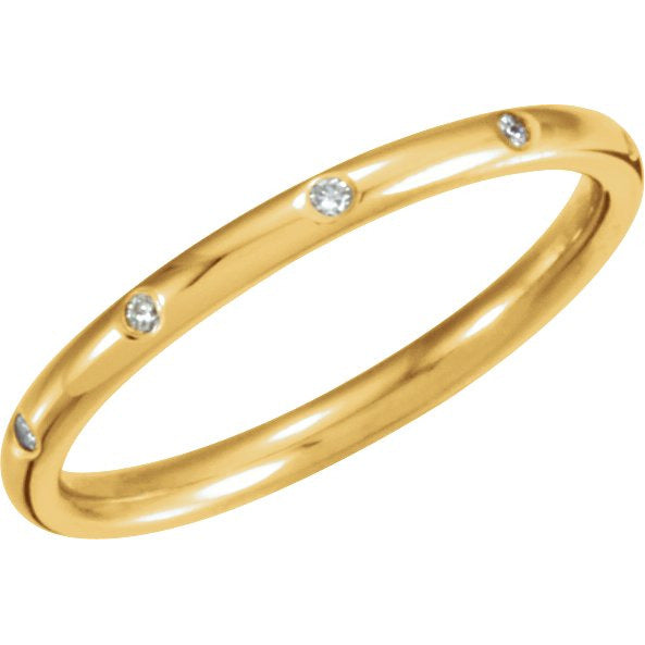 14K Yellow 1/10 CTW Diamond Eternity Band