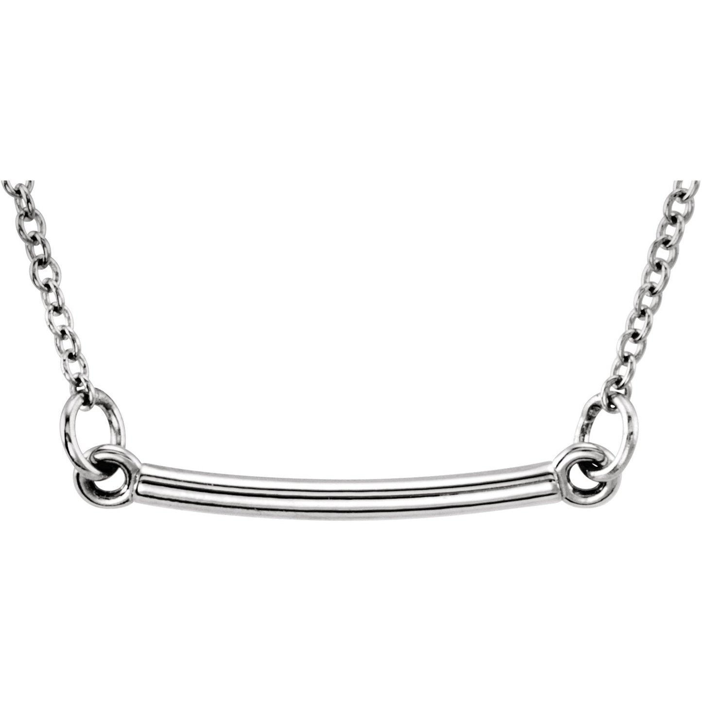 14K White Tiny Poshu00ae Bar 16-18 Necklace