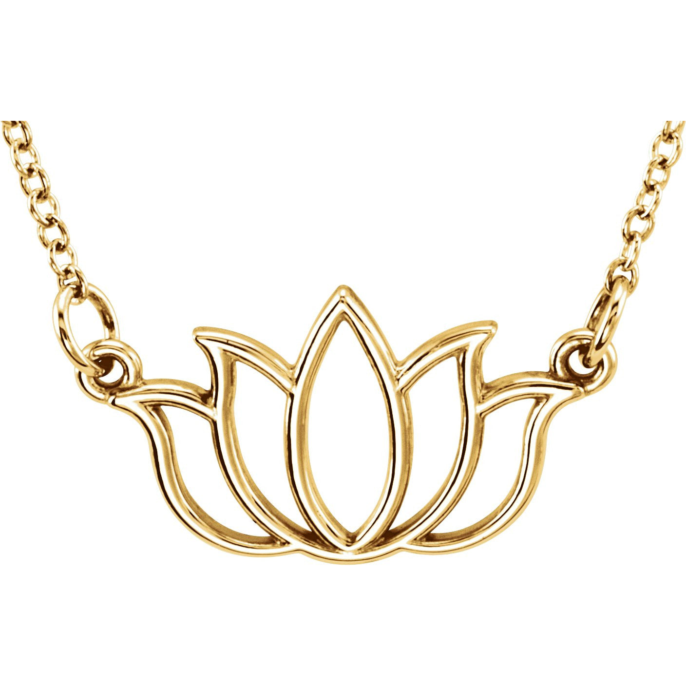 14K Yellow Tiny Poshu00ae Lotus 16-18 Necklace