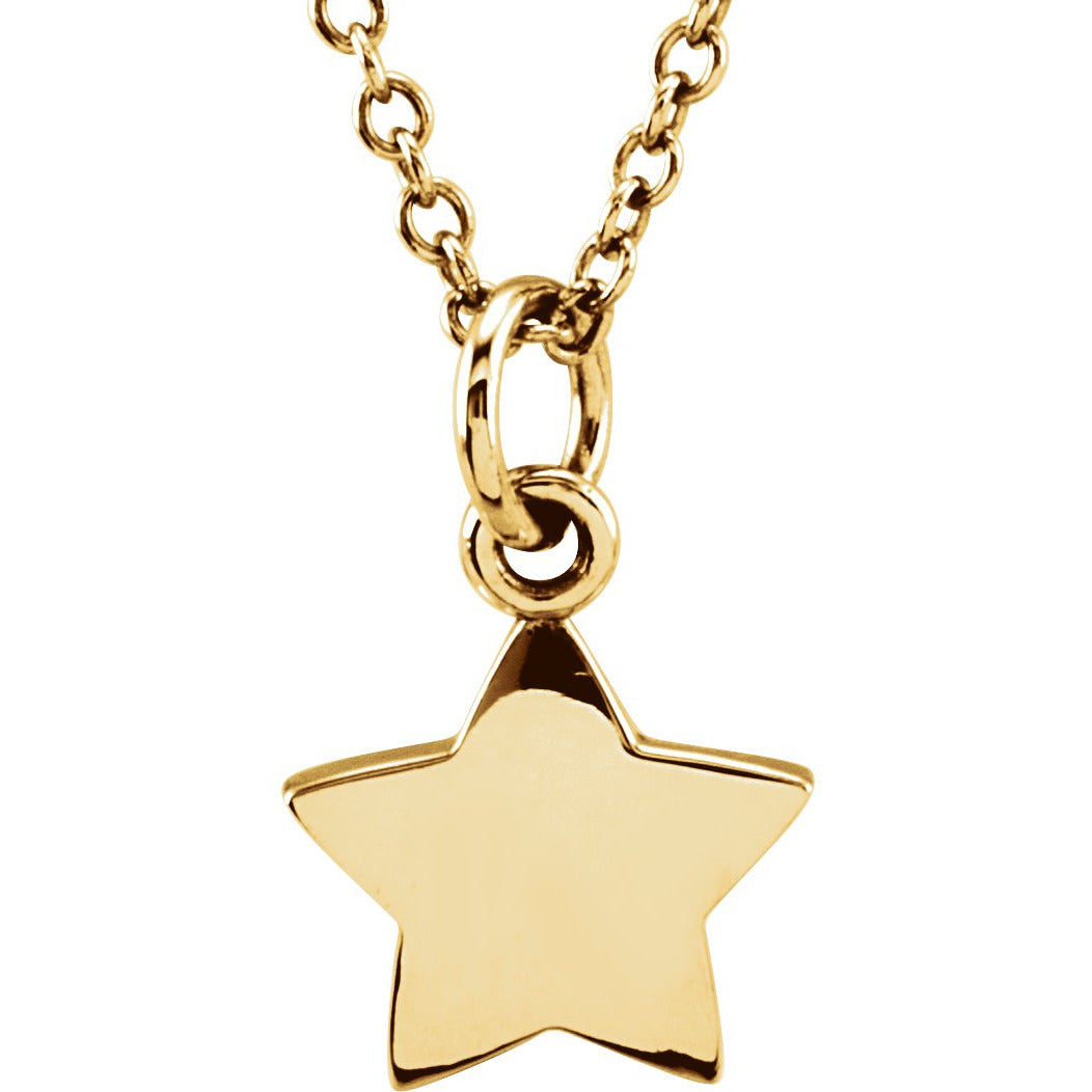 14K Yellow Tiny Poshu00ae Star 16-18 Necklace