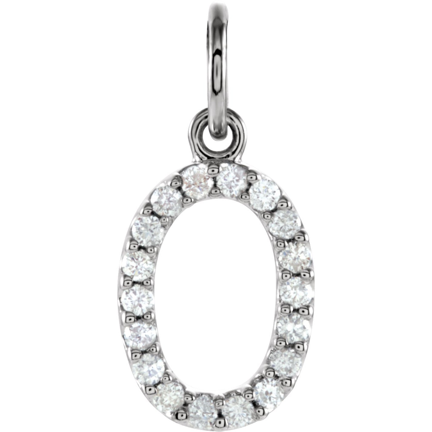 14K White .08 CTW Diamond Numeric Charm or Pendant
