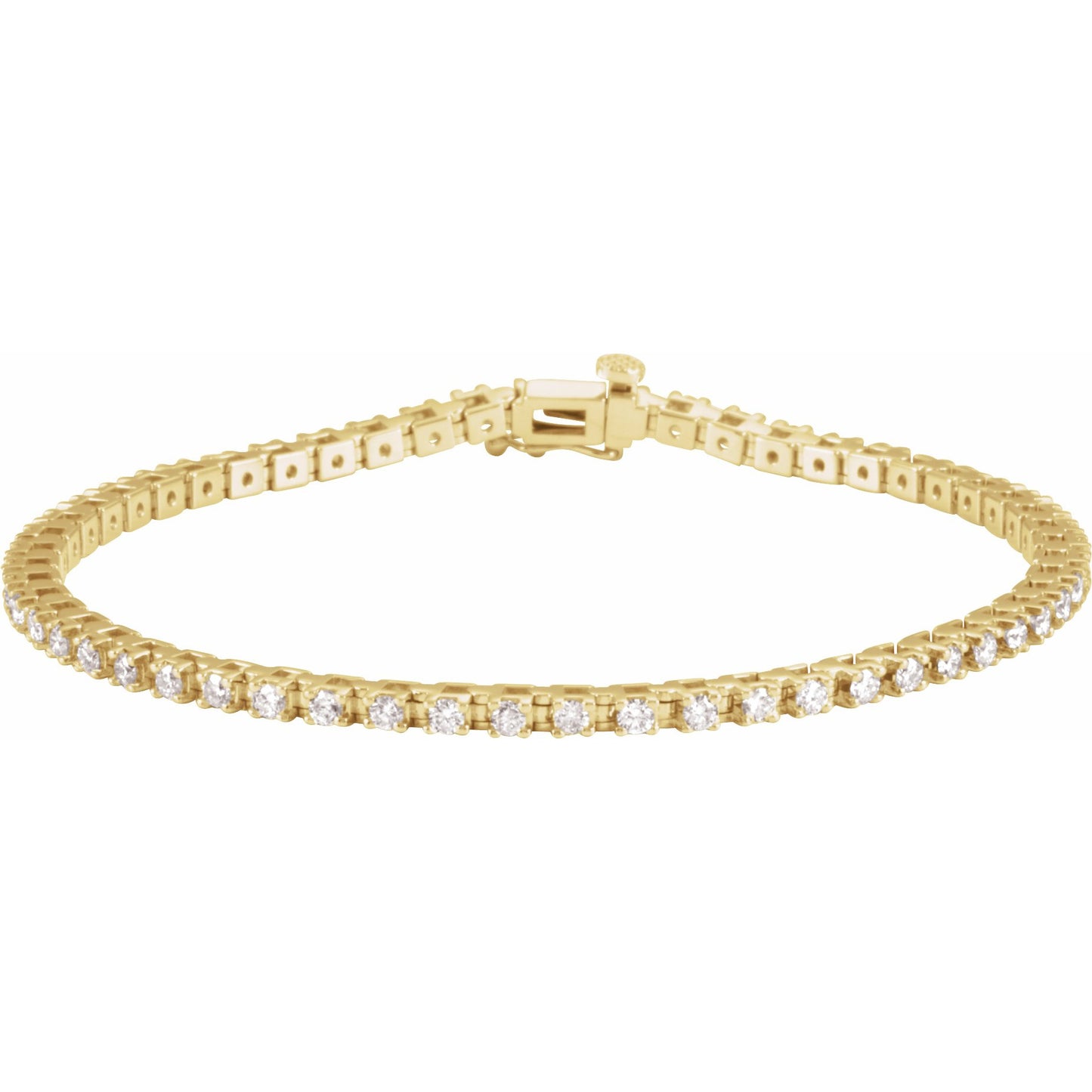 14K Yellow 2 1/4 CTW Diamond Line 7 1/4 Line Bracelet