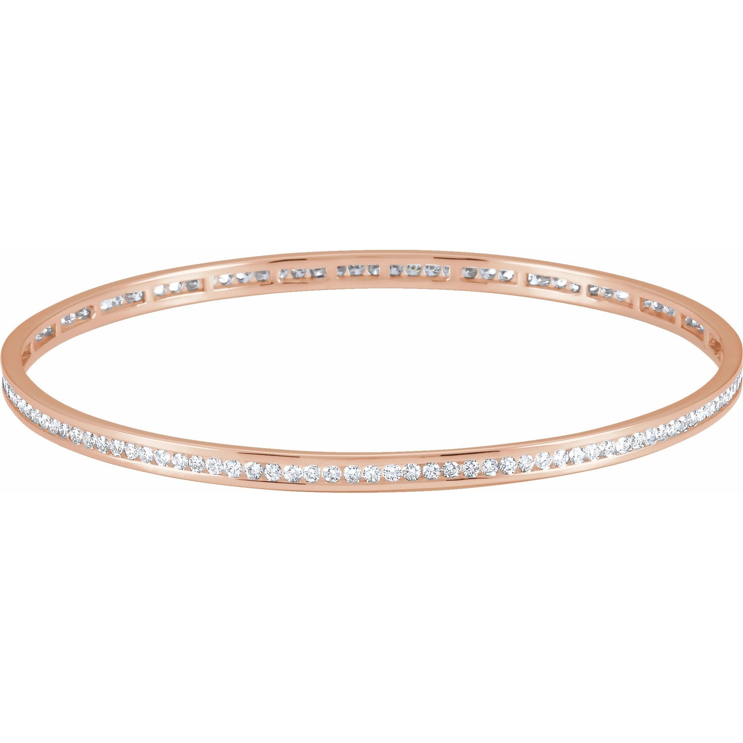 14K Rose 2 1/4 CTW Diamond Stackable Bangle 8 Bracelet