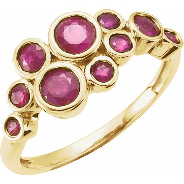 14K Yellow Ruby Bezel-Set Ring