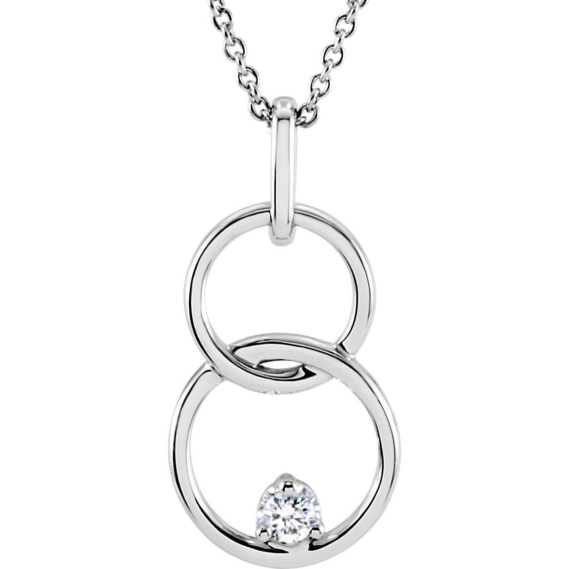 14K White .04 CTW Diamond Circle 18 Necklace