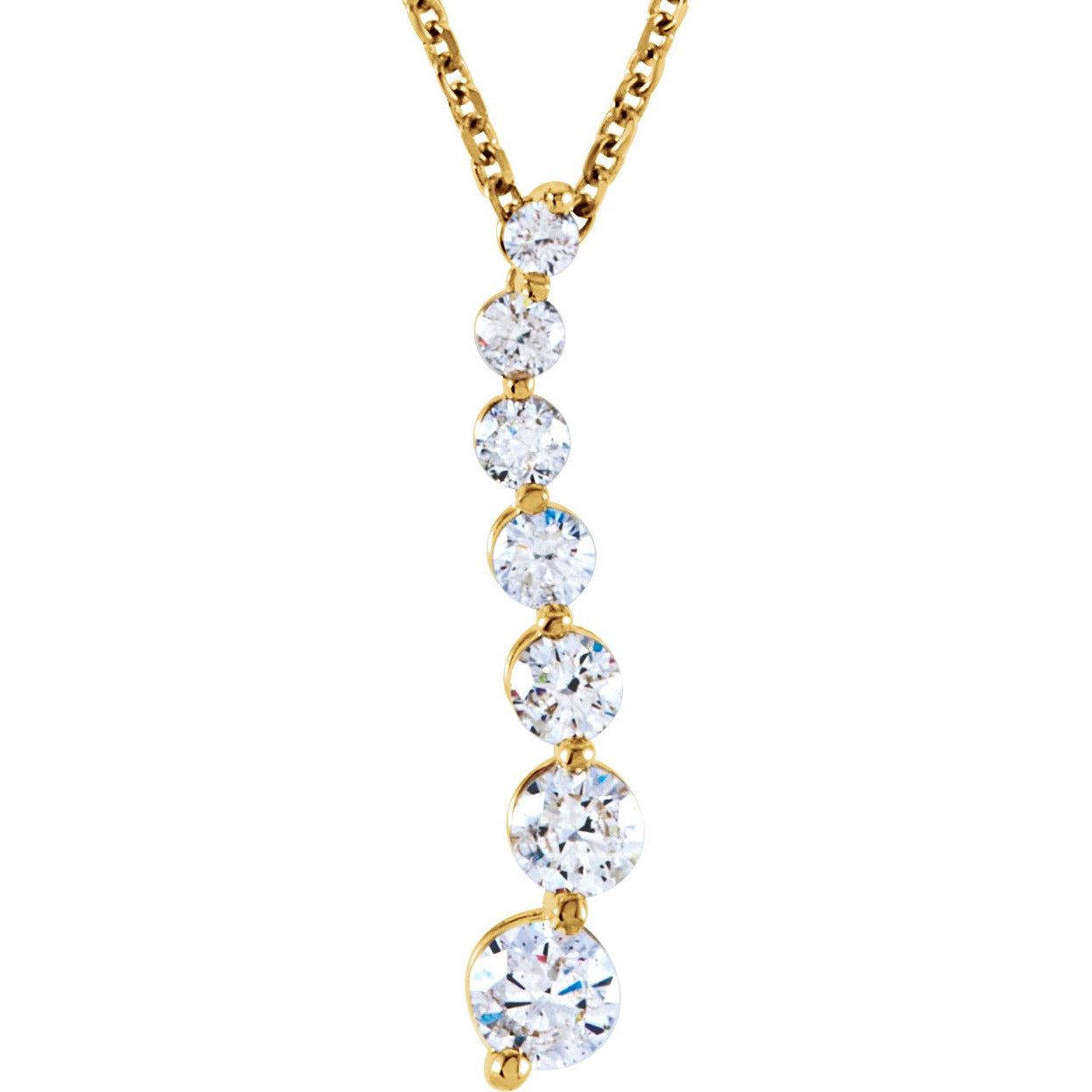 14K Yellow 1/2 CTW Diamond Journey 18 Necklace