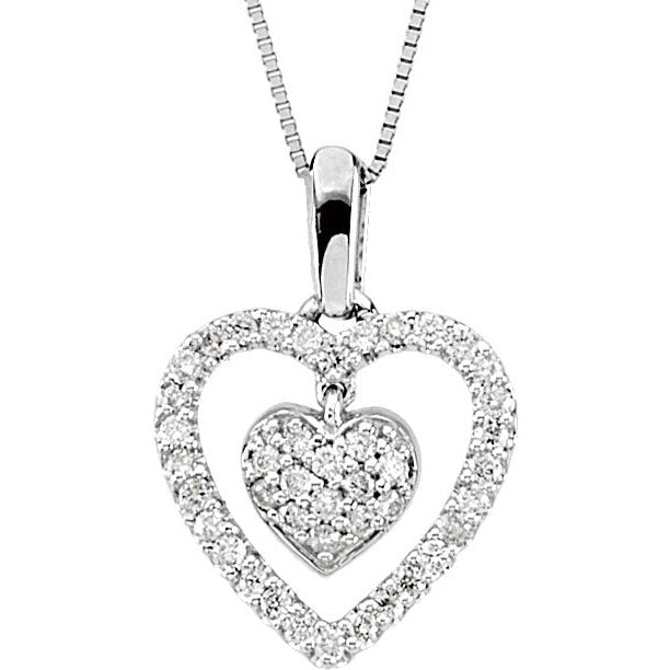 14K White 1/4 CTW Diamond Heart 18 Necklace