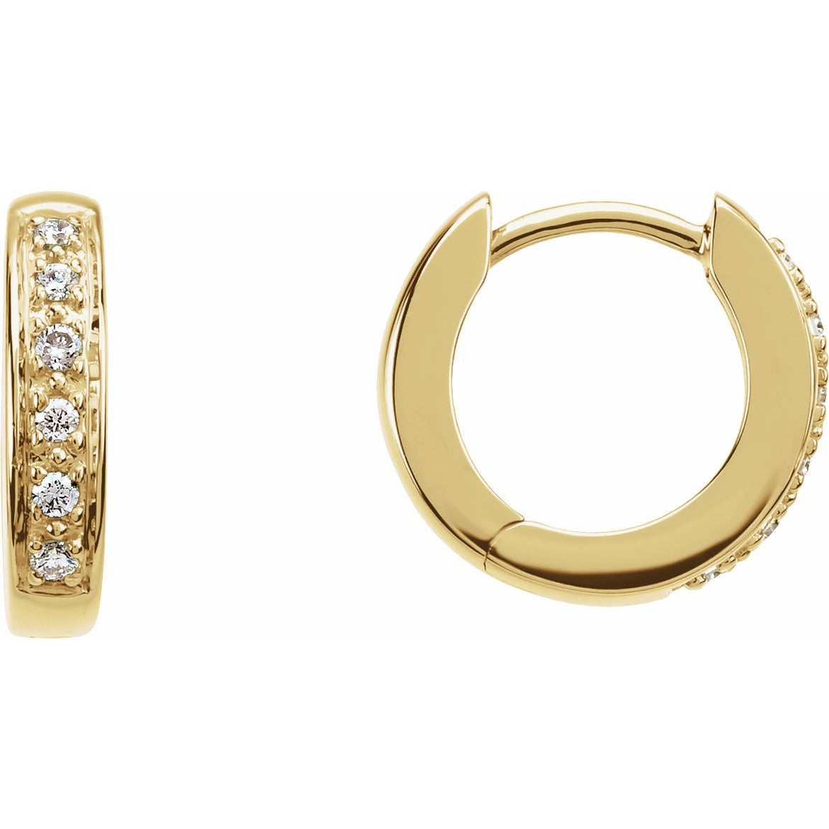 14K Yellow 1/10 CTW Diamond Huggies