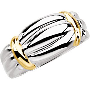 14K White & Yellow Band