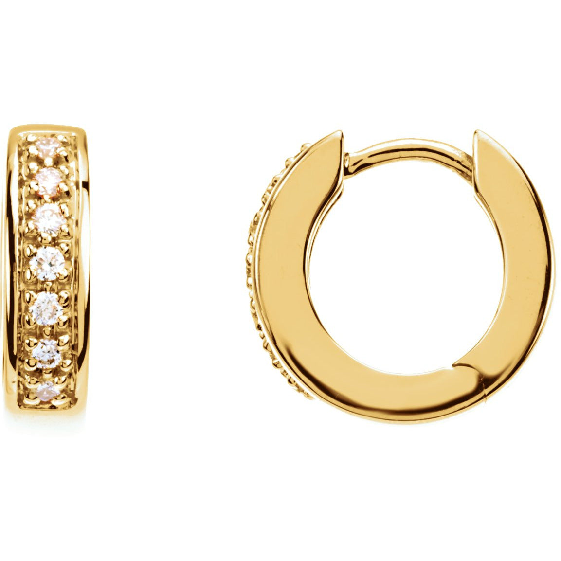 14K Yellow 1/6 CTW Diamond Huggies