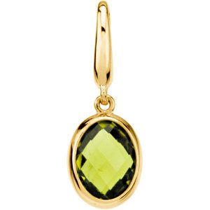 14K Yellow Peridot Charm