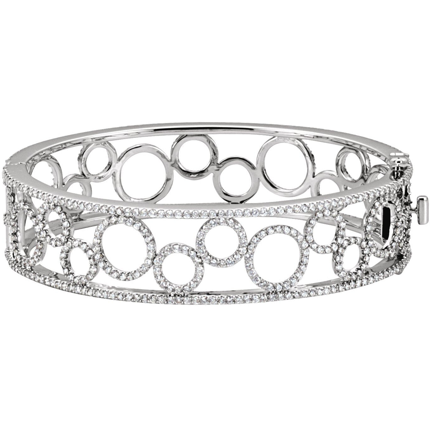 14K White 6 7/8 CTW Diamond Bangle Bracelet