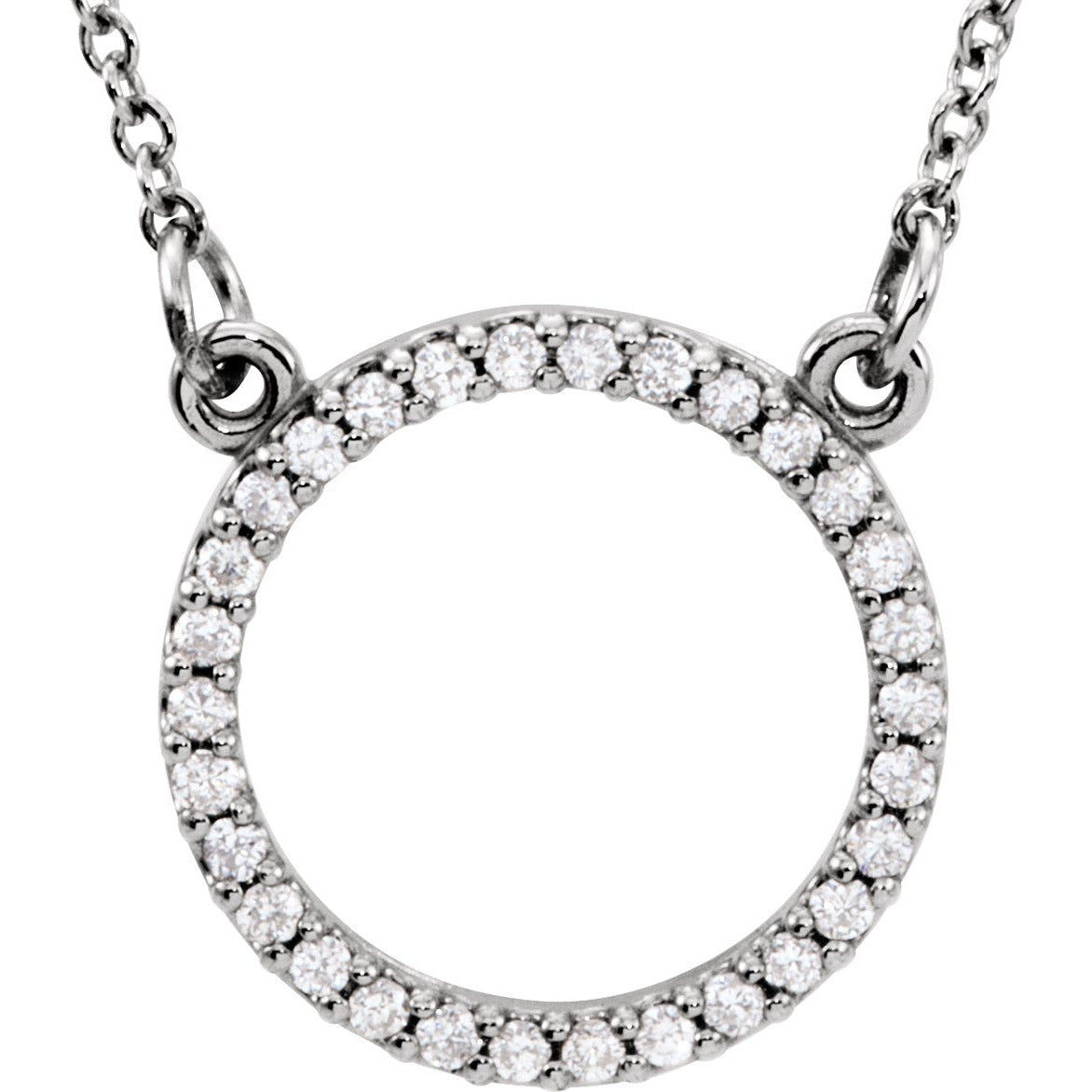 14K White 1/8 CTW Diamond 16 Necklace