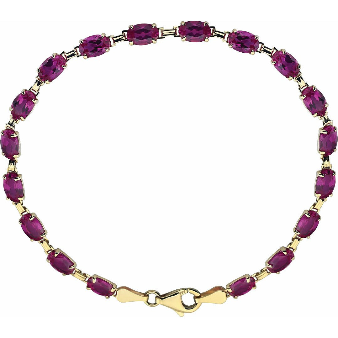 14K Yellow Lab-Grown Ruby 7.25 Bracelet