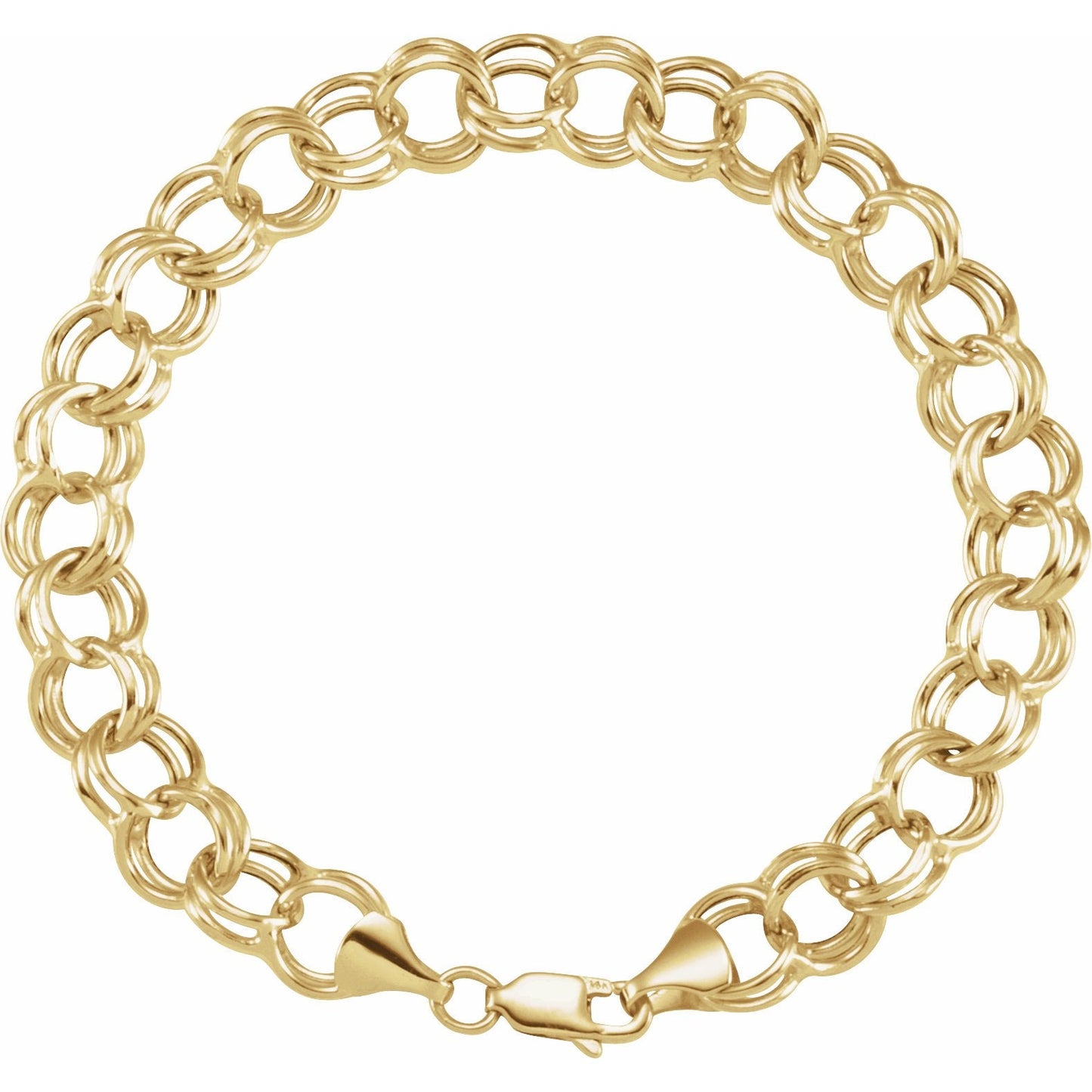 14K Yellow 5.7 mm Double Link Charm 7.25 Bracelet