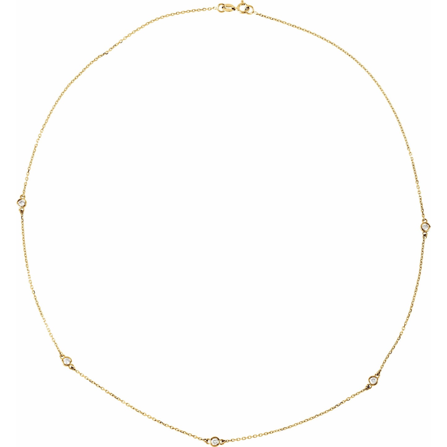 14K Yellow 3/4 CTW Diamond 5-Station 18 Necklace