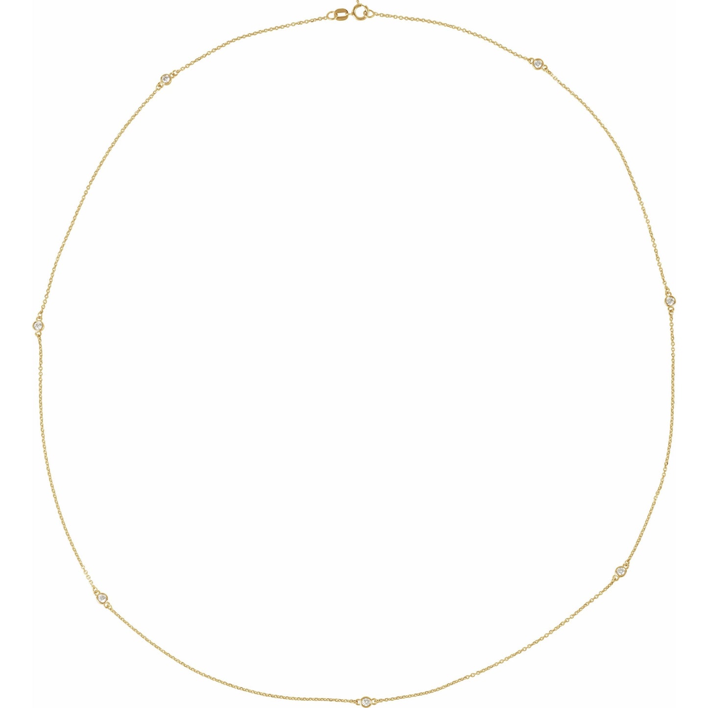 14K Yellow 1/3 CTW Diamond 7-Station 24 Necklace