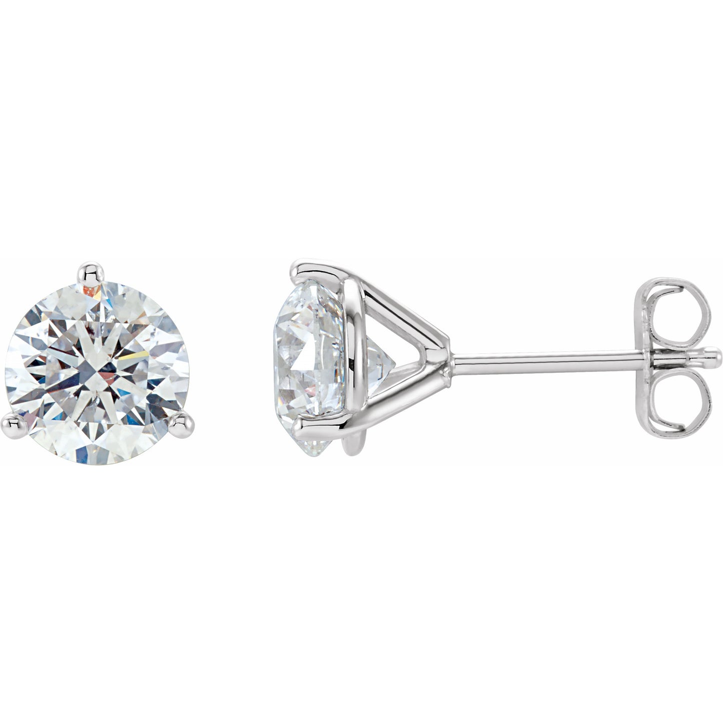 14K White 3/4 CTW Diamond Stud Earrings